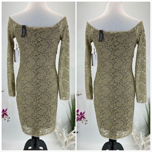 $188  Dress NWT Bailey 44 Bodycon Gold Lace - Picture 3 of 8